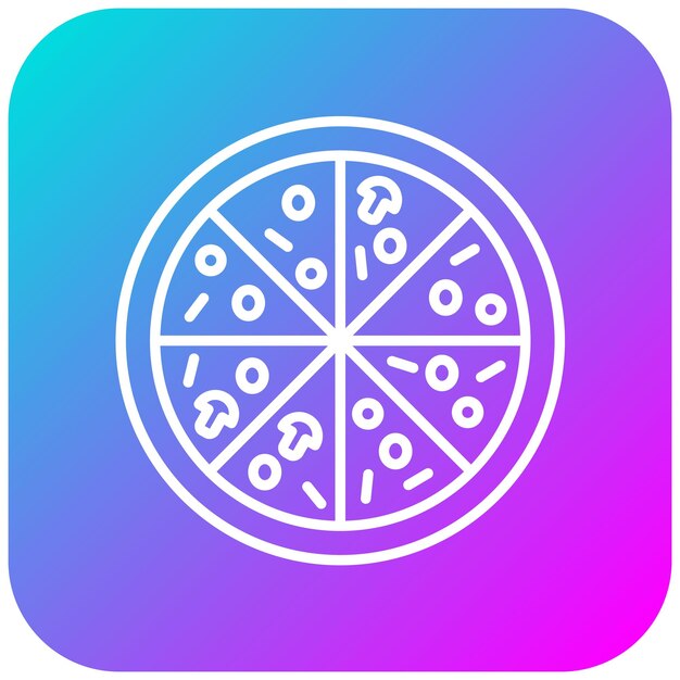 El icono vectorial de la pizza se puede usar para el conjunto de iconos del restaurante