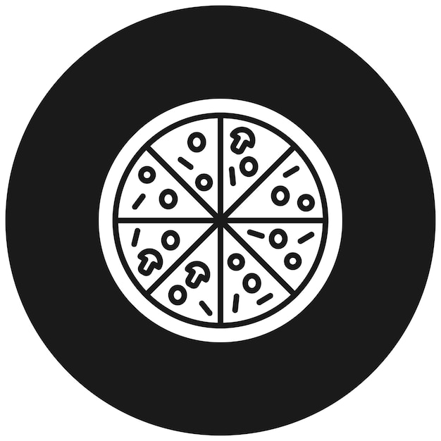 El icono vectorial de la pizza se puede usar para el conjunto de iconos del restaurante