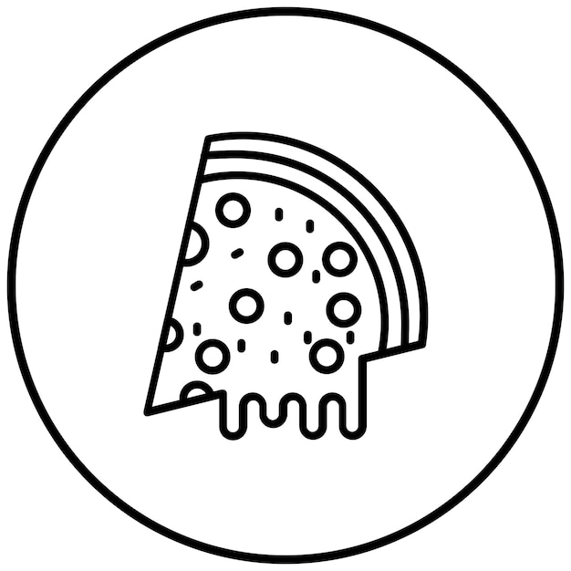 El icono vectorial de la pizza se puede usar para el conjunto de iconos de World Cuisine