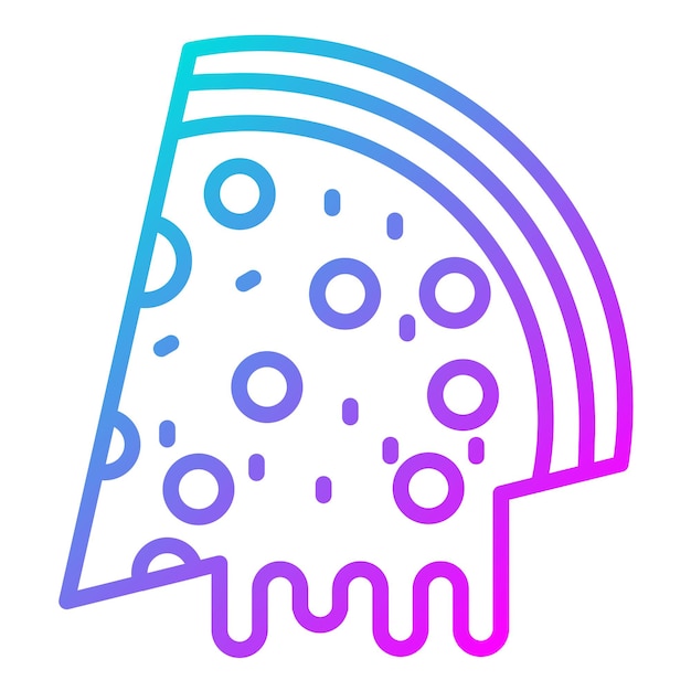 El icono vectorial de la pizza se puede usar para el conjunto de iconos de World Cuisine