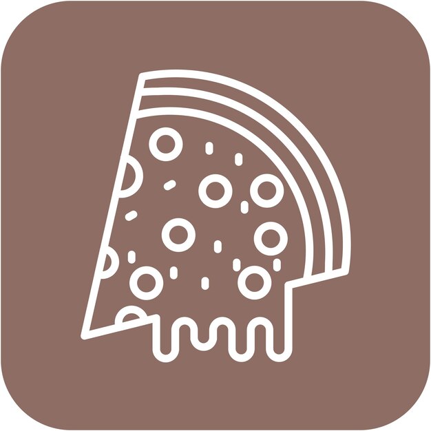 El icono vectorial de la pizza se puede usar para el conjunto de iconos de World Cuisine