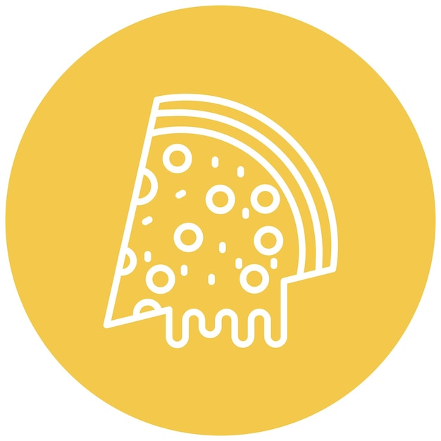 El icono vectorial de la pizza se puede usar para el conjunto de iconos de World Cuisine