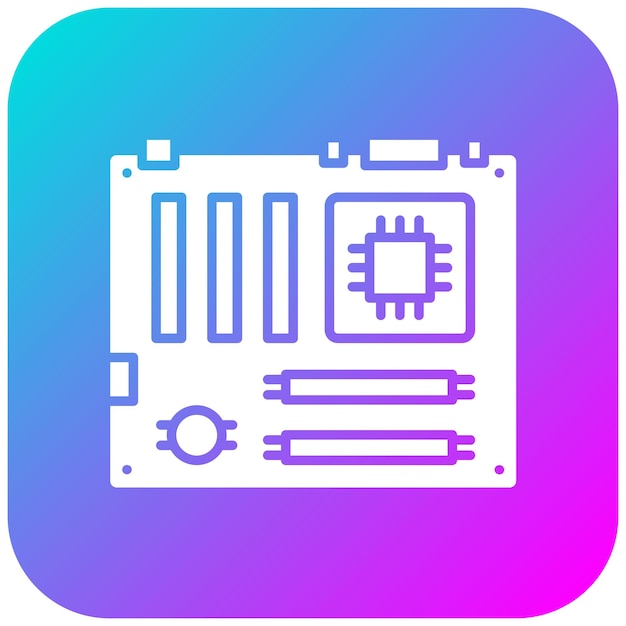 El icono vectorial de la placa base se puede utilizar para el conjunto de iconos de computadora y hardware