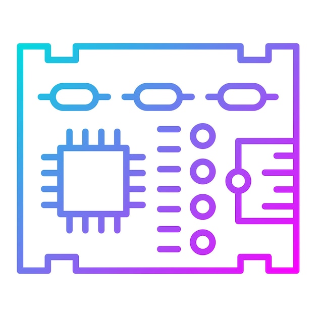 El icono vectorial de la placa de PCB se puede utilizar para el conjunto de iconos de herramientas eléctricas