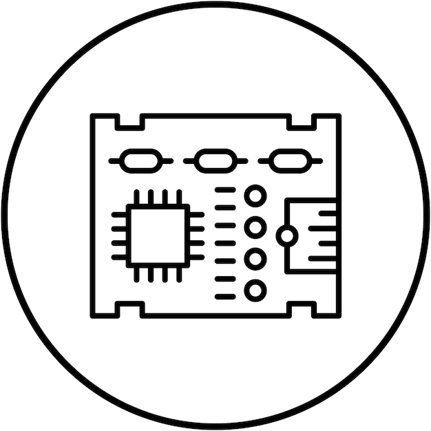 Vector el icono vectorial de la placa de pcb se puede utilizar para el conjunto de iconos de herramientas eléctricas