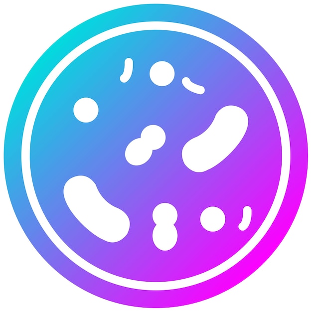El icono vectorial de la placa de Petri se puede usar para el conjunto de iconos del laboratorio