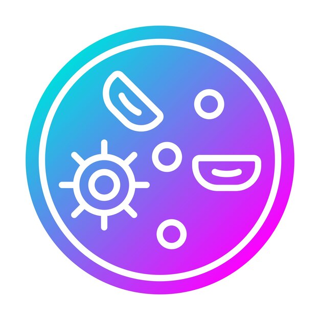 El icono vectorial de la placa de Petri se puede utilizar para el conjunto de iconos de Investigación y Ciencia