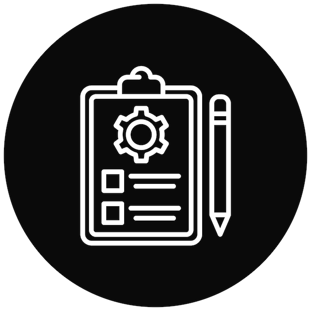 El icono vectorial del plan de proyecto se puede utilizar para el conjunto de iconos de evaluación del proyecto