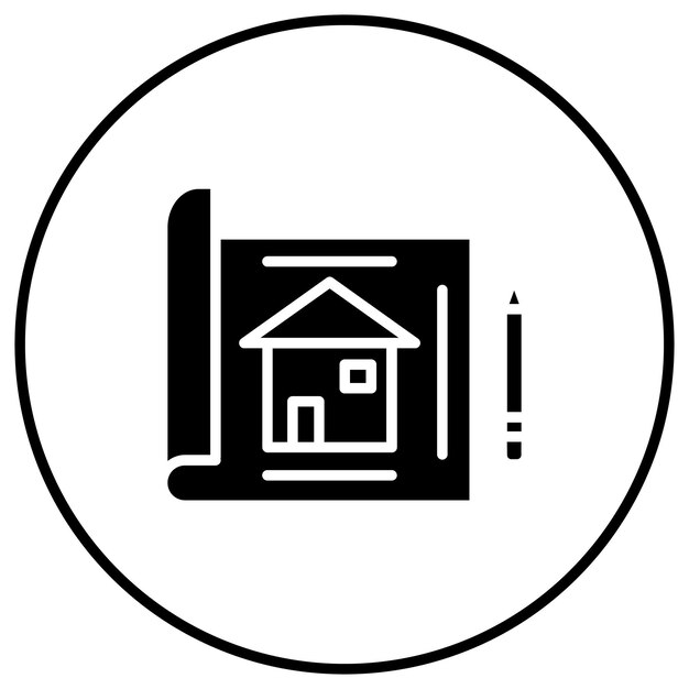 El icono vectorial del plan se puede utilizar para el conjunto de iconos interiores