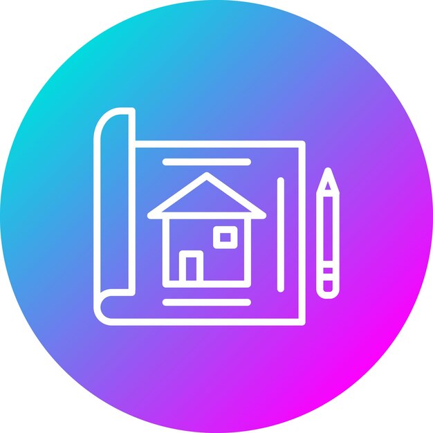 El icono vectorial del plan se puede utilizar para el conjunto de iconos interiores