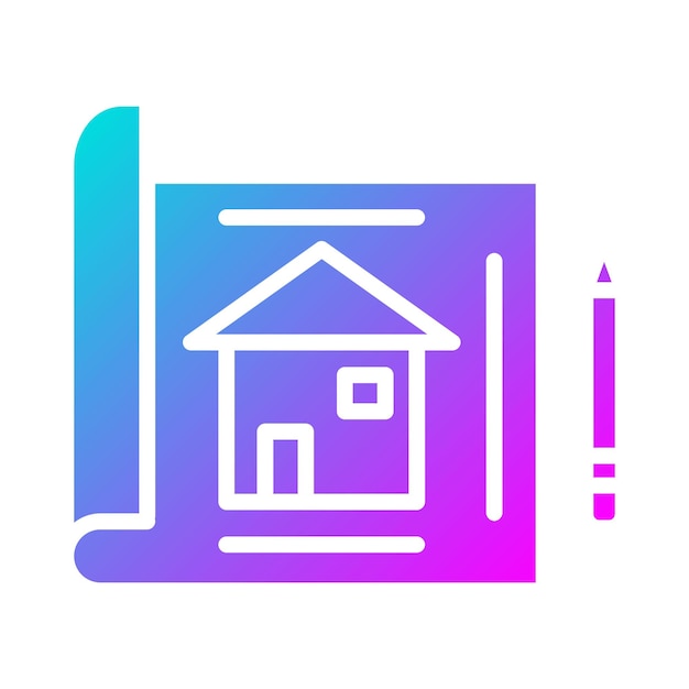 El icono vectorial del plan se puede utilizar para el conjunto de iconos interiores