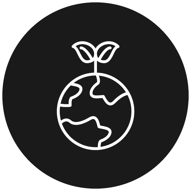 El icono vectorial del planeta verde se puede usar para el iconset de Dubai