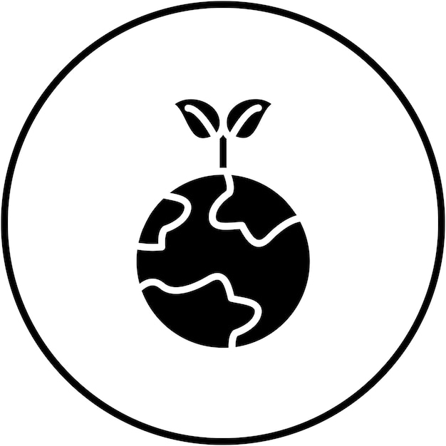 El icono vectorial del planeta verde se puede usar para el iconset de Dubai