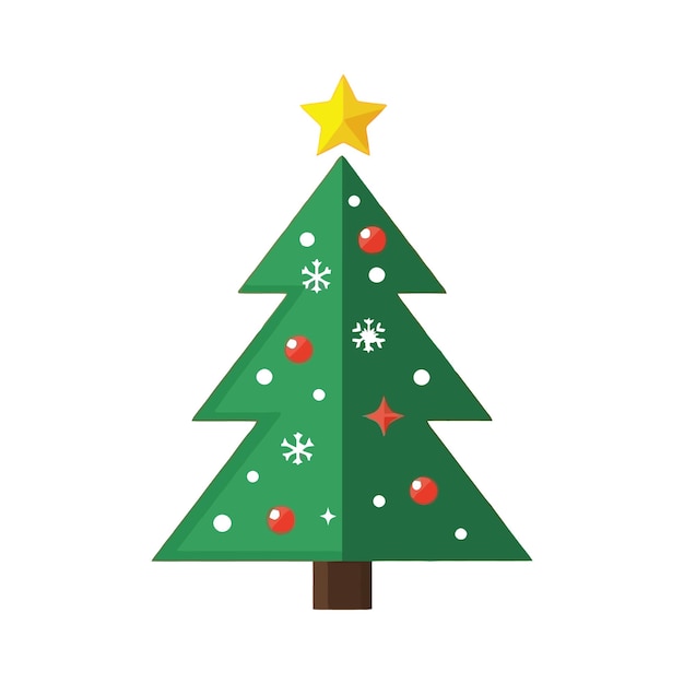 Icono vectorial plano del árbol de Navidad