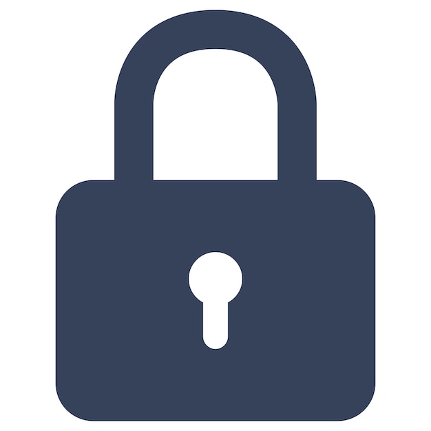 Icono vectorial plano de candado aislado en fondo blanco
