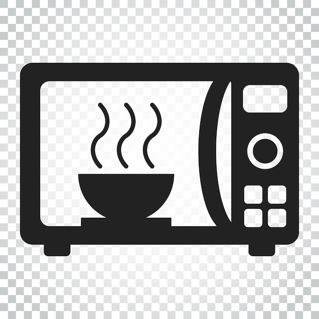 Ícono vectorial plano de microondas Ilustración del logotipo del símbolo del horno de microondas Concepto de negocio Pictograma plano simple en fondo aislado