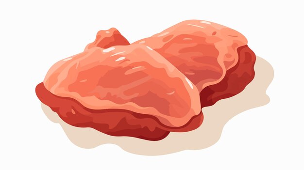 Icono vectorial plano de muslo de pollo sobre un fondo blanco