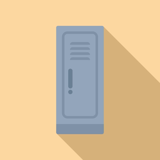 Icono vectorial plano del rack del servidor con signo de exclamación