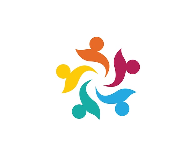 Icono vectorial de la plantilla de cuidado del logotipo de la comunidad