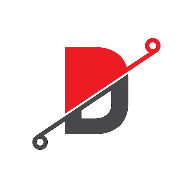 Icono vectorial de la plantilla de la letra D del logotipo de la empresa