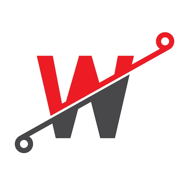 Icono vectorial de la plantilla de la letra W del logotipo de la empresa