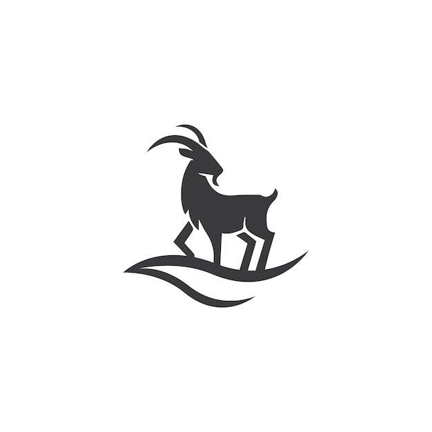 Icono vectorial de la plantilla del logotipo de la cabra