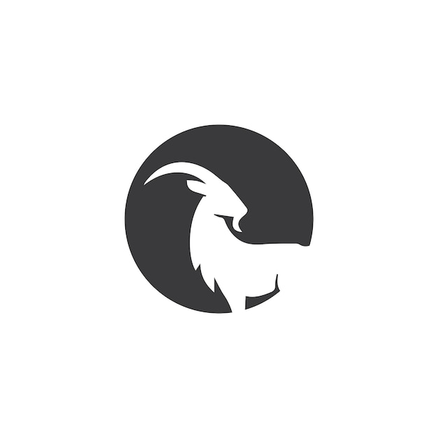 Icono vectorial de la plantilla del logotipo de la cabra