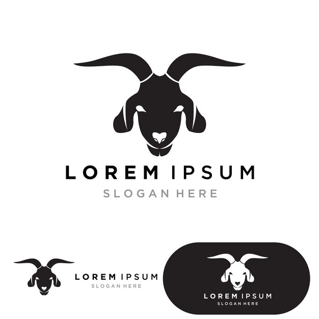 Icono vectorial de la plantilla del logotipo de la cabra