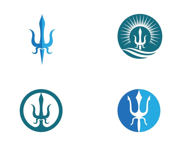 Icono vectorial de la plantilla del logotipo de Trident