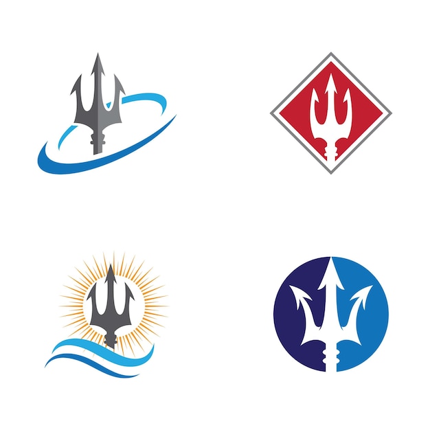 Icono vectorial de la plantilla del logotipo de Trident