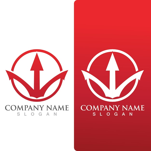 Icono vectorial de la plantilla del logotipo de Trident