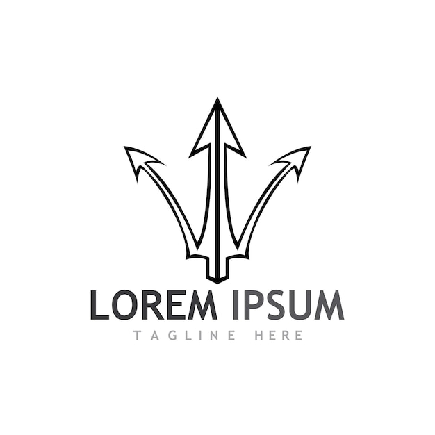Icono vectorial de la plantilla del logotipo de Trident
