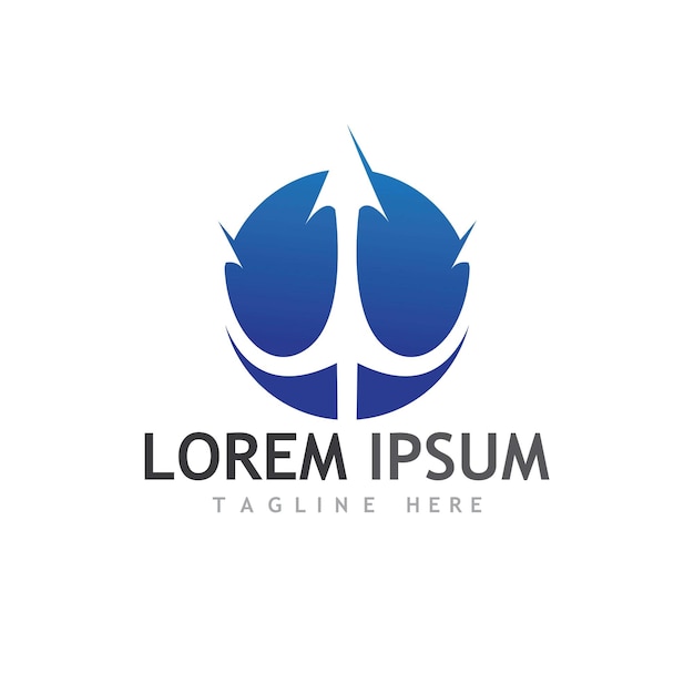 Icono vectorial de la plantilla del logotipo de Trident