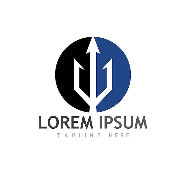 Icono vectorial de la plantilla del logotipo de Trident