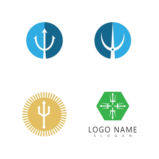 Icono vectorial de la plantilla del logotipo de Trident