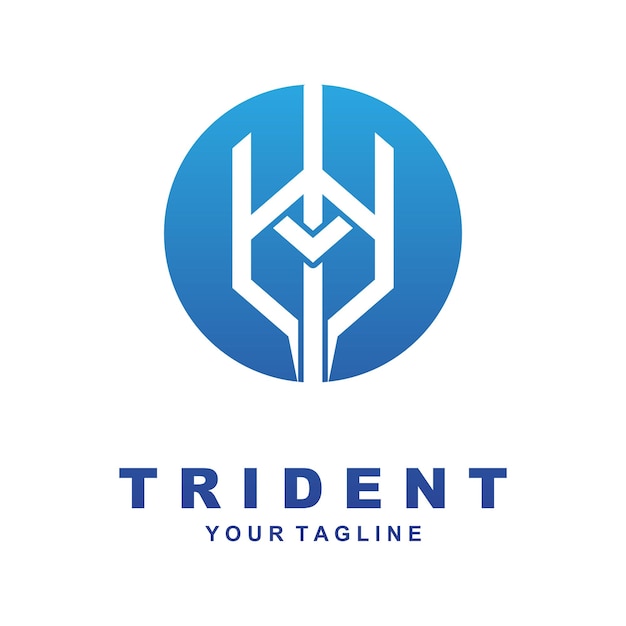 Icono vectorial de la plantilla del logotipo de trident