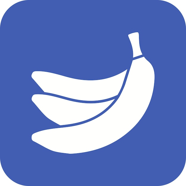 El icono vectorial de plátano se puede utilizar para el conjunto de iconos de frutas y verduras
