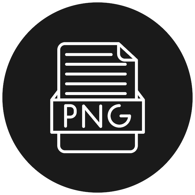 El icono vectorial PNG se puede utilizar para el conjunto de iconos de formatos de archivo