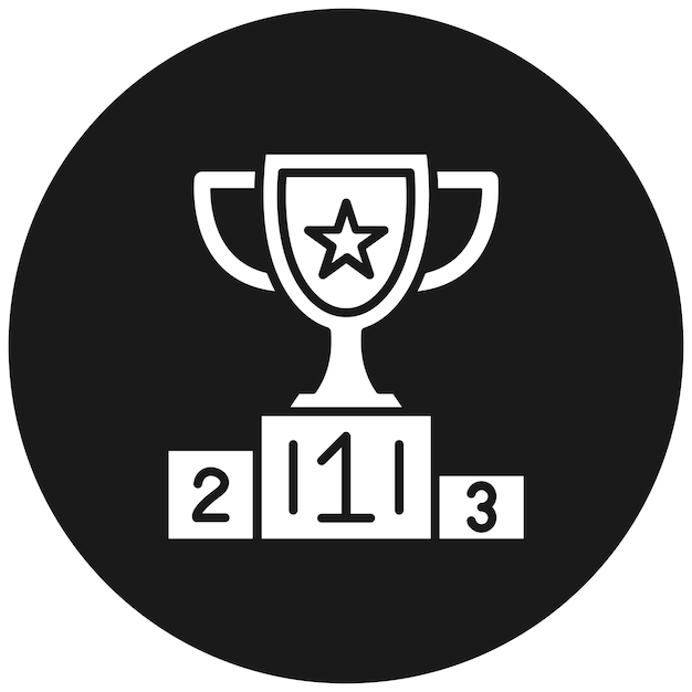 El icono vectorial del podio del ganador se puede usar para el conjunto de iconos deportivos