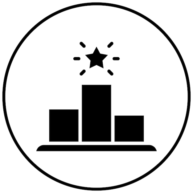 El icono vectorial del podio se puede usar para el conjunto de iconos de voleibol