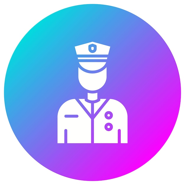 El icono vectorial del policía se puede usar para el conjunto de iconos de Crimen y Ley