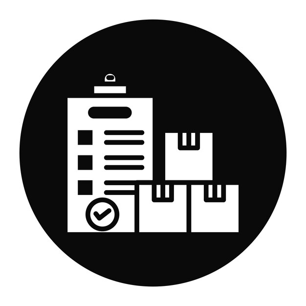 El icono vectorial del portapapeles del paquete se puede utilizar para el conjunto de iconos del almacén