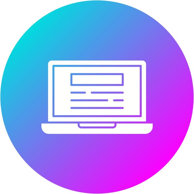 El icono vectorial del portátil se puede usar para el conjunto de iconos de noticias y medios