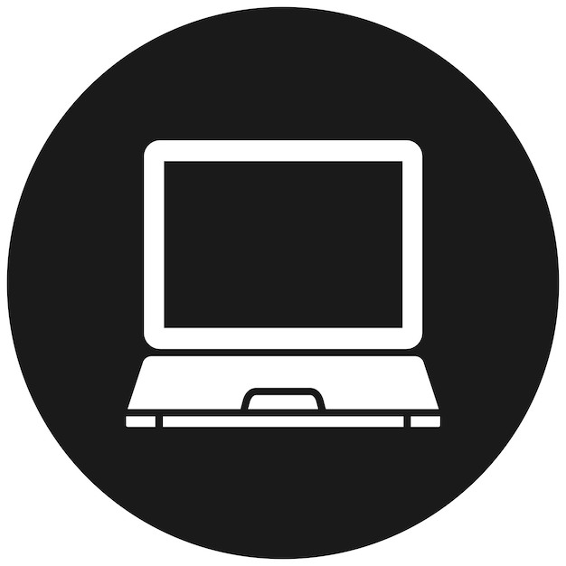 El icono vectorial del portátil se puede utilizar para el conjunto de iconos de computadora y hardware