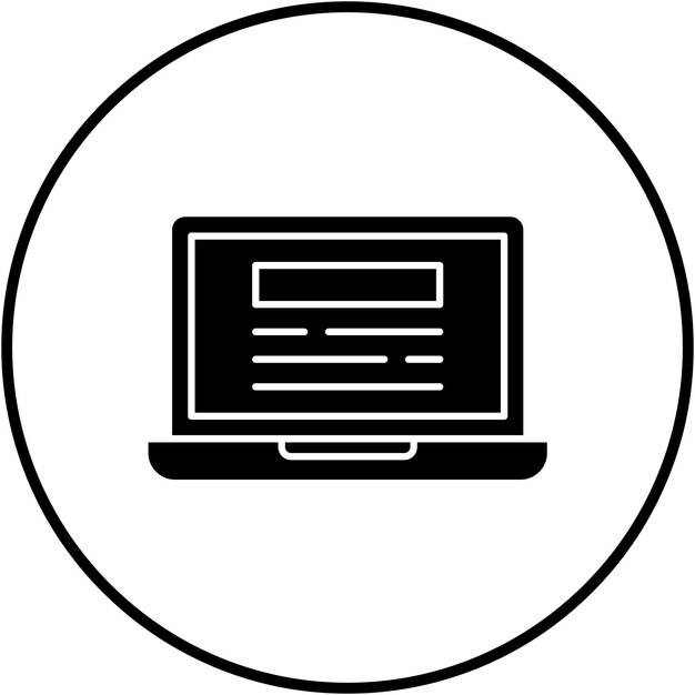 El icono vectorial del portátil se puede utilizar para el conjunto de iconos de noticias y medios