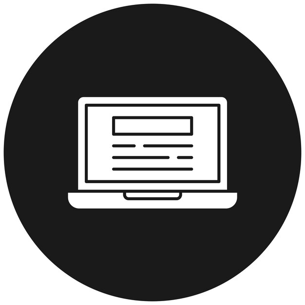 El icono vectorial del portátil se puede utilizar para el conjunto de iconos de noticias y medios