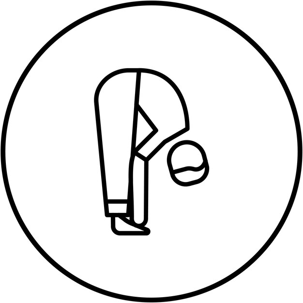 El icono vectorial de la postura de curvatura hacia adelante se puede usar para el conjunto de iconos de aptitud física