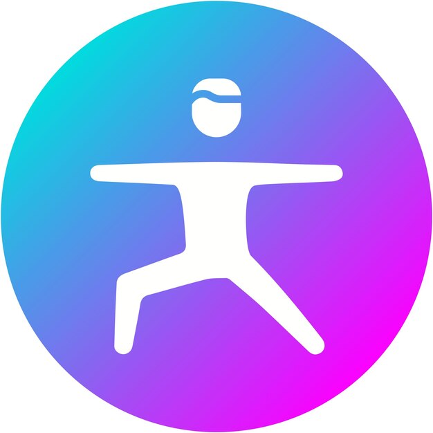 El icono vectorial de la postura del guerrero se puede usar para el conjunto de iconos de aptitud física