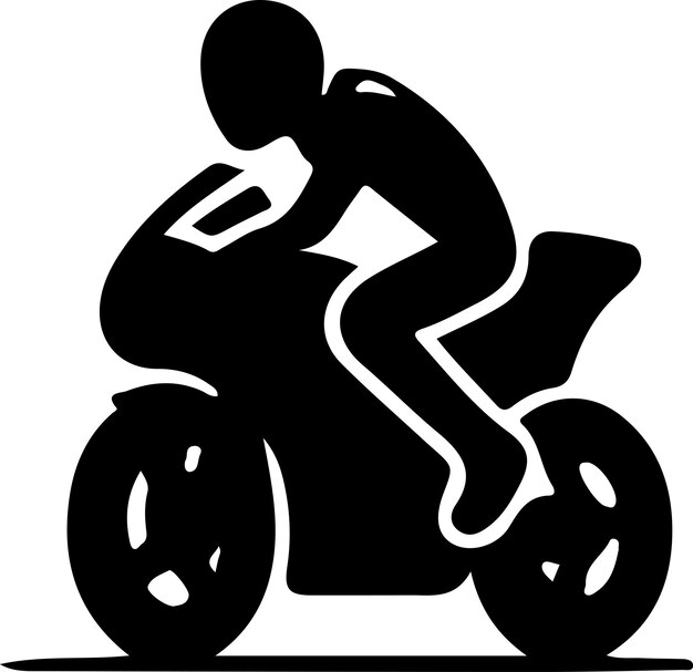 El icono vectorial de la postura mínima del piloto de moto gp en estilo plano silueta de color negro fondo blanco 34