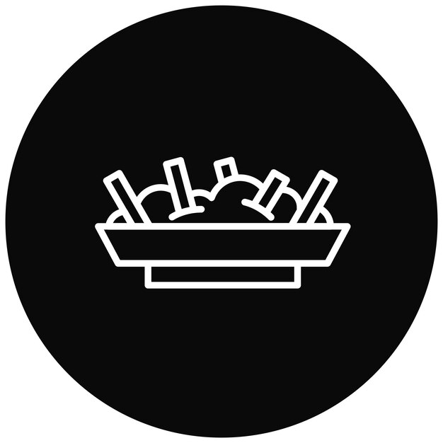El icono vectorial de Poutine se puede usar para el conjunto de iconos de World Cuisine